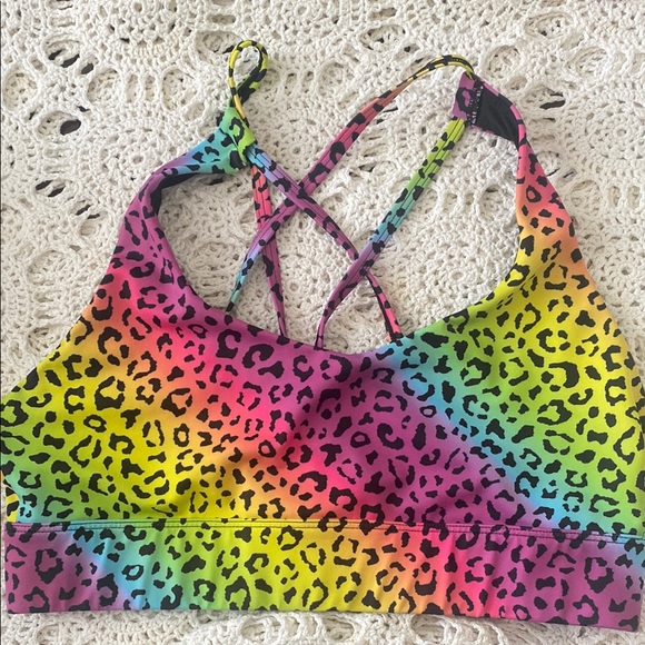 ZYIA Active Sports BraRainbow Leopard Print Size L Pre Owner - Picture 1 of 7